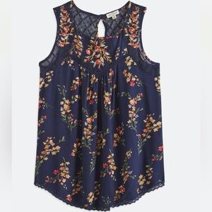 Mason Navy Floral Tank Top